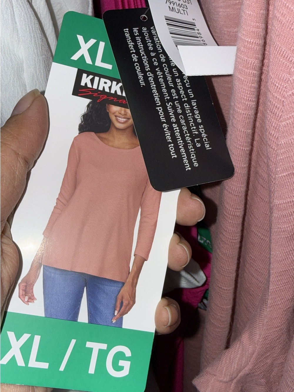 Kirkland Signature Women's Rose Pink Long-Sleeve Top - XL